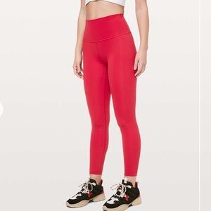 Lululemon Wunder Under Leggings 25" in Dark Red size 4